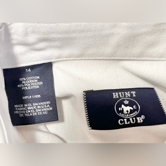 Hunt Club L/S Boy's Sz. 14 Wrinkle-Free Dress Shirt w/ Front Pocket. Cotton/Poly - Picture 4 of 12